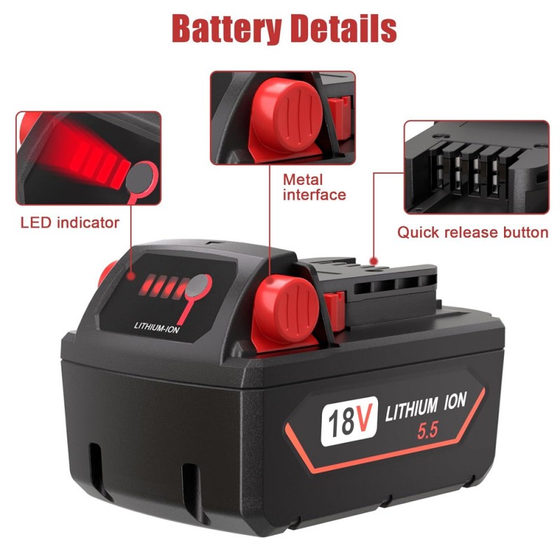                             Batteri til Milwaukee M18 CAG125XPDB-902X (18V, 5500mAh)                            
                                                        
                            