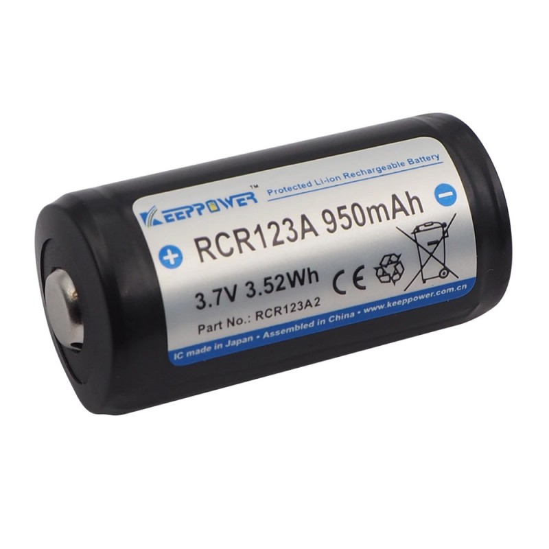 
                                                        
                                                        Batteri til Keeppower 16340 RCR123A CR123A 3.7V 950mAh
                            