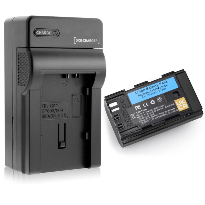                             Batteri til Canon LC-E6 (7.2V, 2600mAh) 1 Batteri + 1 Lader                             
                                                        
                            