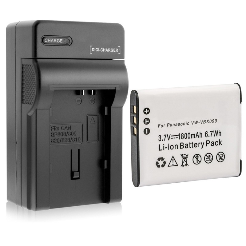                             Batteri til Panasonic VW-VBX090 (3.7V, 1800mAh, 1 Batteri + 1 Lader)                            
                                                        
                            