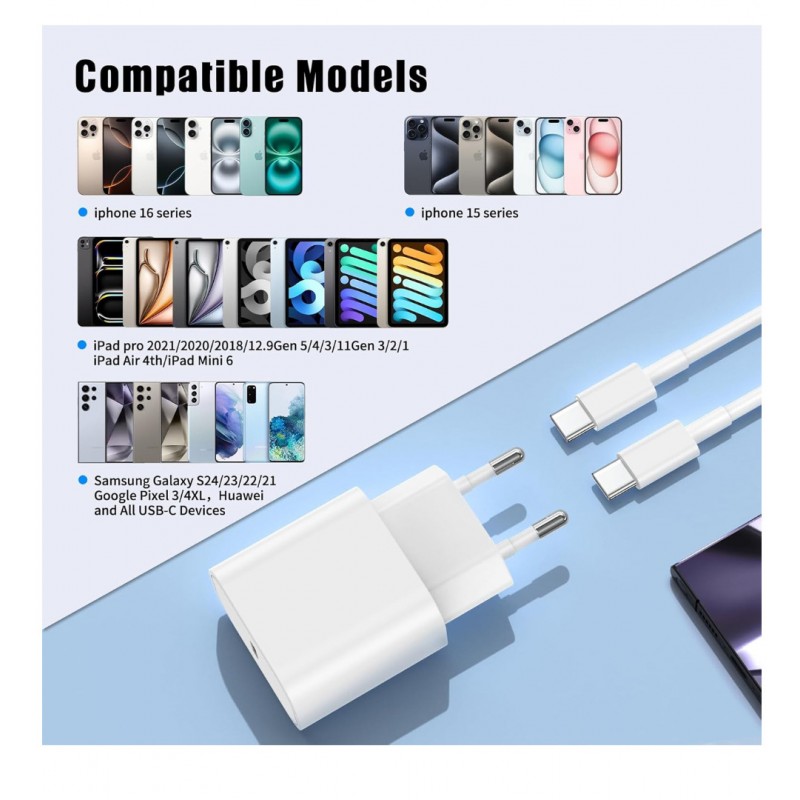 Lader til iPhone 13 Mini(5.0V-3.0A, 9.0V-2.22A 12.0V-1.67A, 20W, USB-C, Type-C)                            
                             
                            Lader til iPhone 13 Mini(5.0V-3.0A, 9.0V-2.22A 12.0V-1.67A, 20W, USB-C, Type-C)