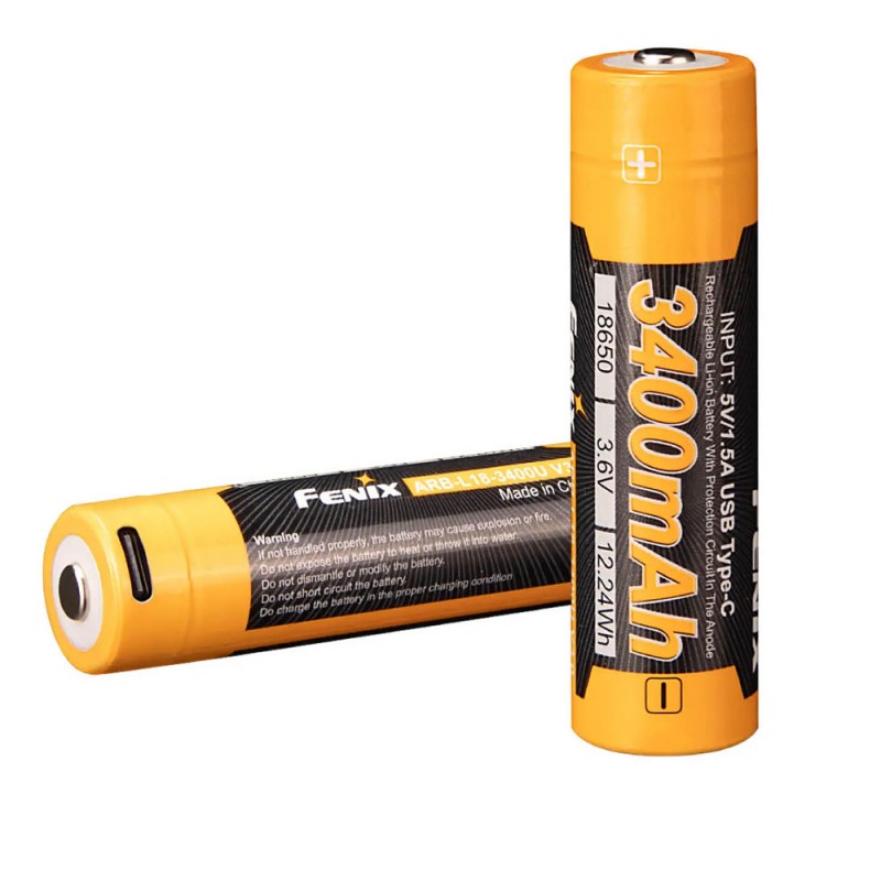 
                                                        
                                                        Batteri til FENIX ARB-L18-3400 V3 USB-C 18650 3.6V 3400MAH
                            