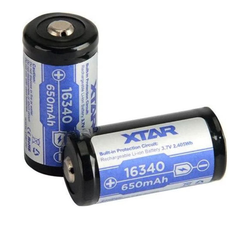 
                                                        
                                                        Batteri til Xtar 16340 LIR123A 3.7V 650mAh
                            