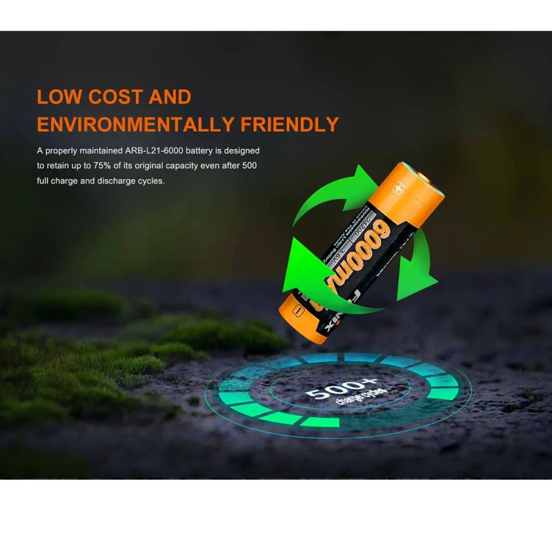 Batteri til Fenix 21700 3.6V 6000mAh
