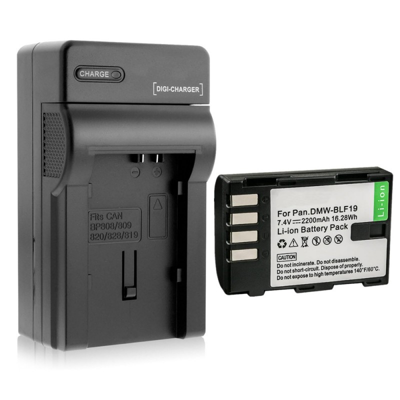                             Batteri til Panasonic DMW-BLF19 (7.2V, 2200mAh, 1 Batteri + 1 Lader)                            
                                                        
                            