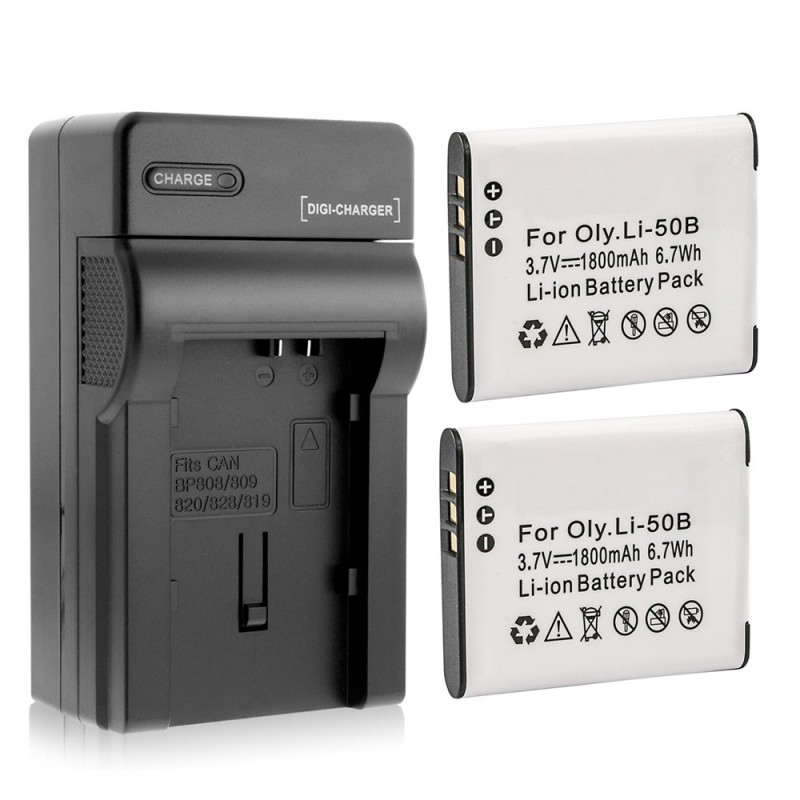                             Batteri til Olympus Tough TG-630 iHS (3.7V, 1800mAh, 2 Batteri + 1 Lader)                            
                                                        
                            
