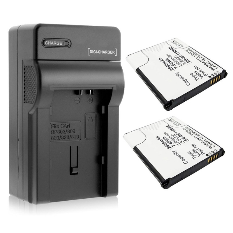                             Batteri til Samsung BC115BBE (3.8V, 2000mAh) 2 Batteri + 1 Lader                             
                                                        
                            