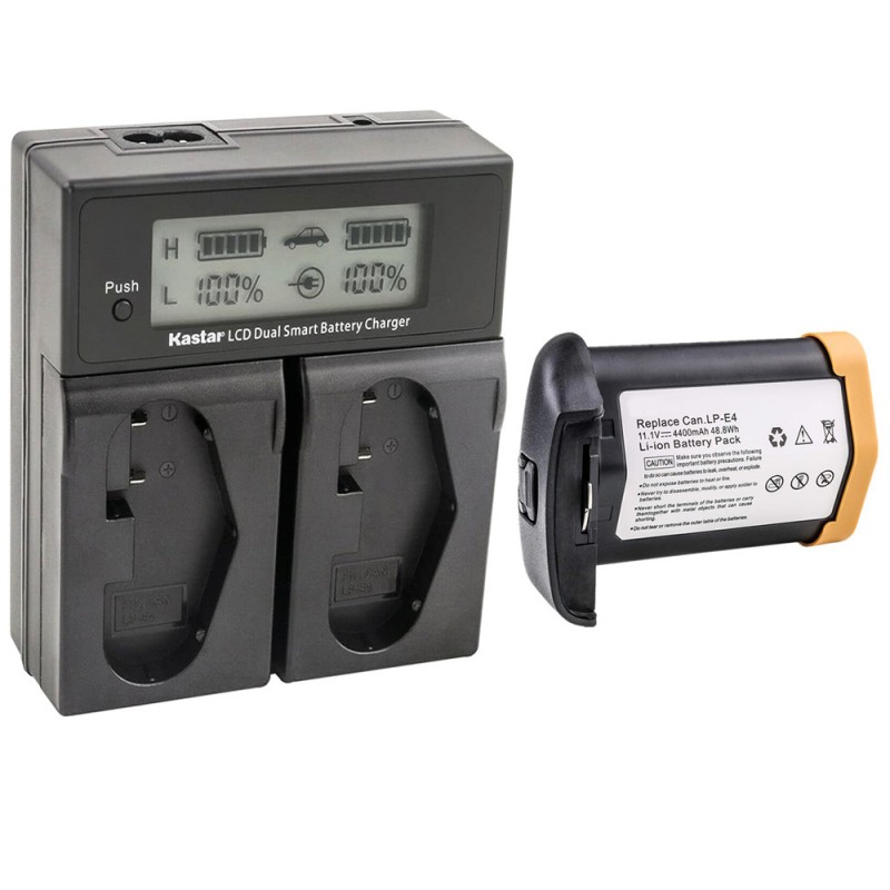                             Batteri til Canon LP-E4 (11.1V, 4400mAh) 1 Batteri + 1 Lader                             
                                                        
                            