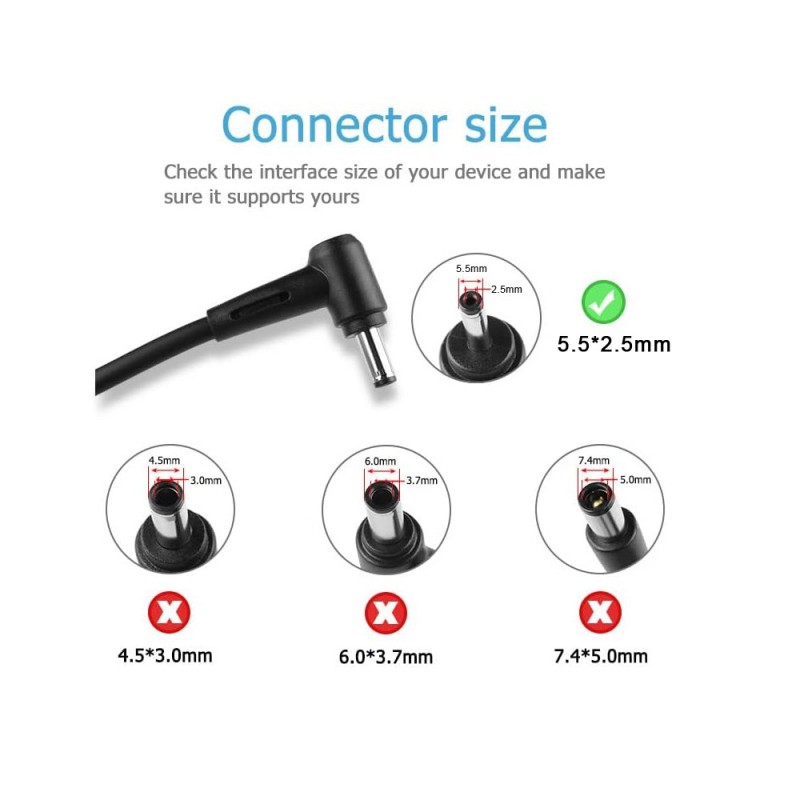 
                            Lader til Asus AD890326(19V, 2.37A, 45W, 5.5*2.5mm)                            
                            