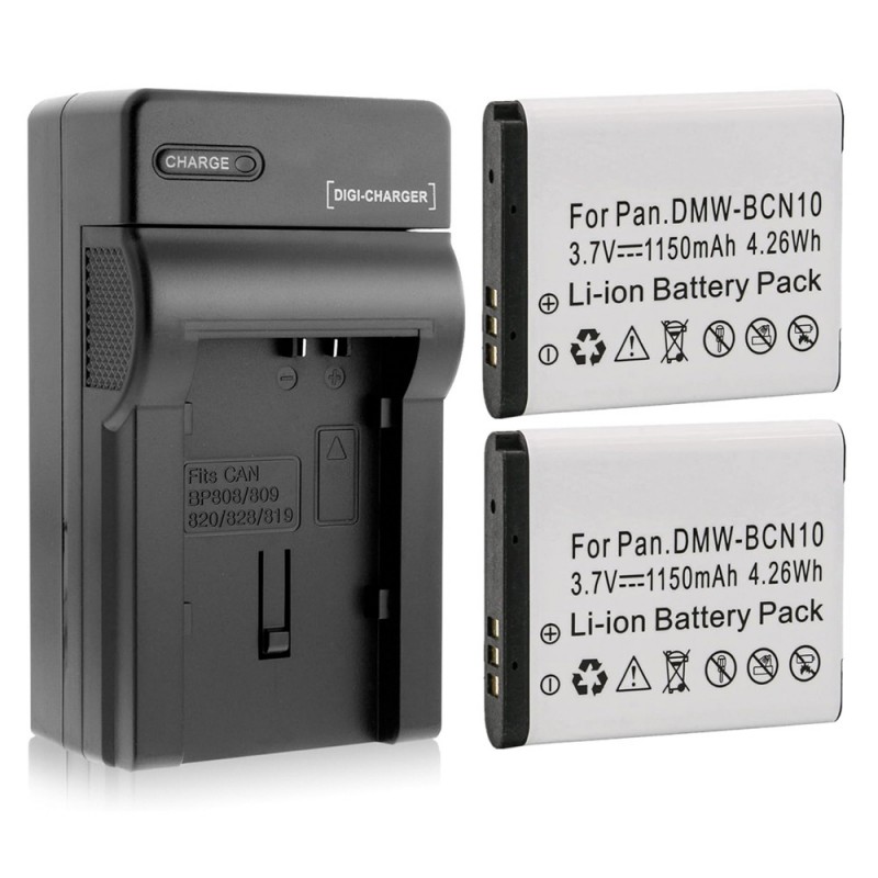                             Batteri til Panasonic DMW-BCN10 (3.7V, 1150mAh) 2 Batteri + 1 Lader                             
                                                        
                            
