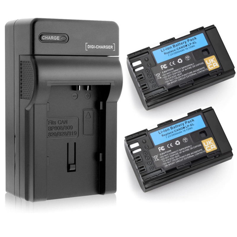                            Batteri til Canon LC-E6 (7.2V, 2600mAh) 2 Batteri + 1 Lader                             
                                                        
                            