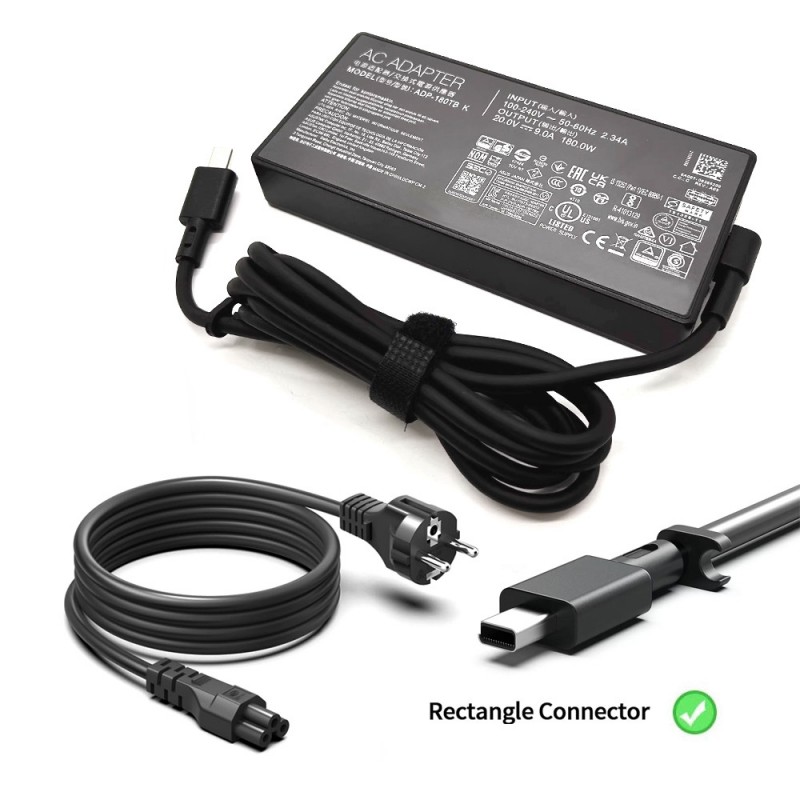 
                            Lader til Asus 180W 20V 9A Rectangle Conn (20V, 9A, 180W, Rectangle Conn)                            
                            