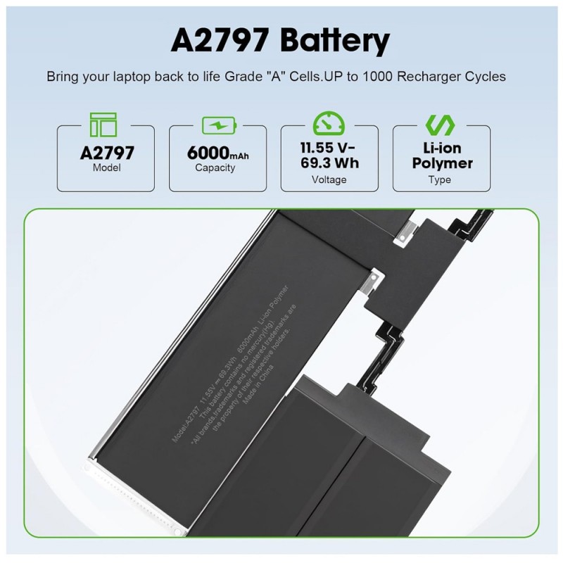 Batteri til Apple MacBook Air 15-inch M2 2023 (11.55V, 6000mAh/69.3Wh)                            
                                                        
                                                         Batteri til Apple MacBook Air 15-inch M2 2023 (11.55V, 6000mAh/69.3Wh)