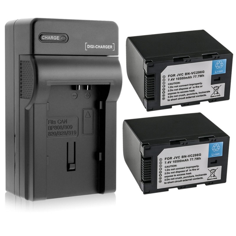                             Batteri til JVC AA-VC20 (7.4V, 10500mAh, 2 Batteri + 1 Lader)                            
                                                        
                            