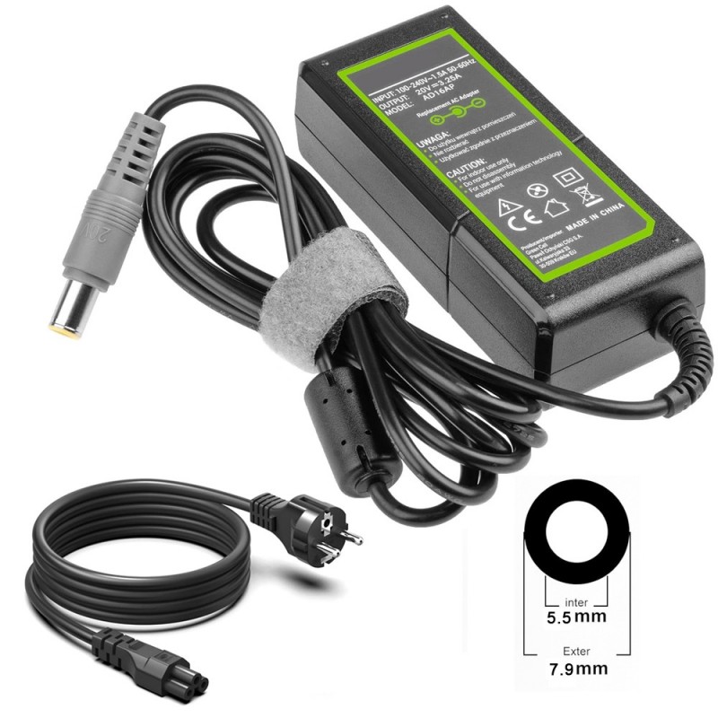 
                            Lader til Lenovo 65W 20V 3.25A 7.9mm*5.5mm (20V, 3.25A, 65W, 7.9mm*5.5mm)                            
                            