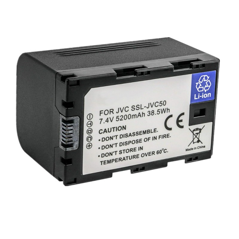                             Batteri til JVC GY-HM620E (7.4V, 5200mAh) 2 Batteri + 1 Lader                             
                                                        
                            