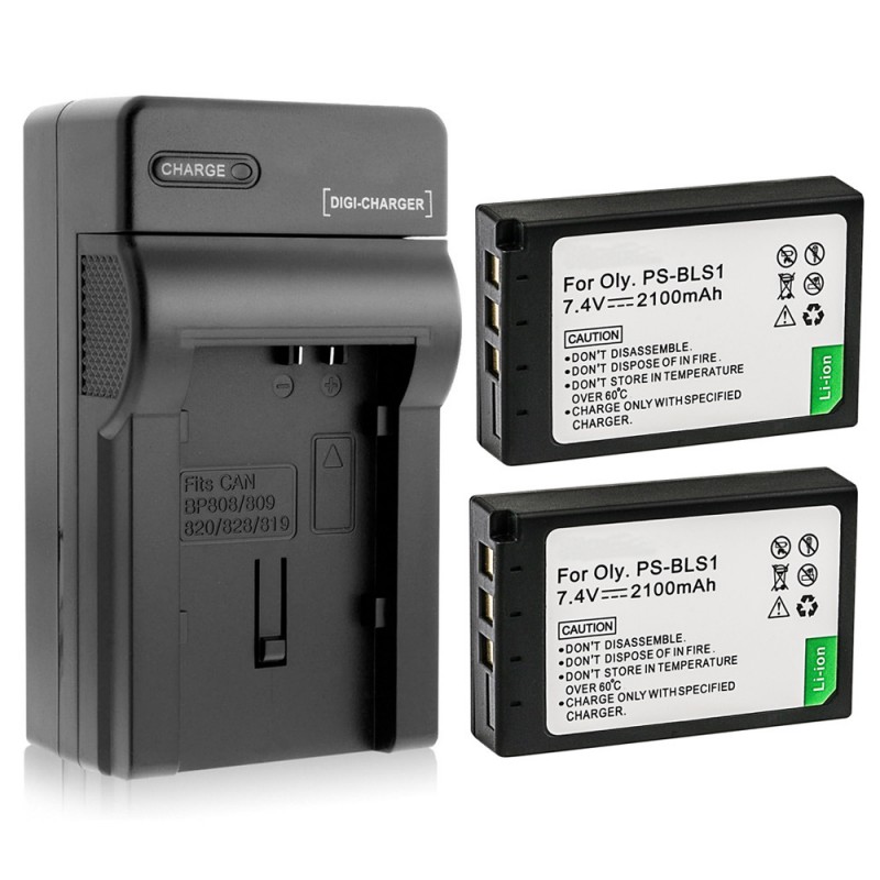                             Batteri til Olympus BLS1 (7.4V, 2100mAh, 2 Batteri + 1 Lader)                            
                                                        
                            