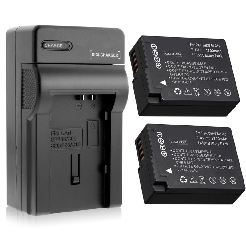                             Batteri til Panasonic DMW-BLC12 (7.2V, 1700mAh) 2 Batteri + 1 Lader                             
                                                        
                            