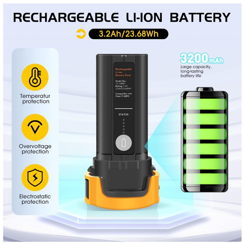                             Batteri til Fluke Ti SBP3 7.4V 3200mAh (7.4V, 3200mAh)                            
                                                        
                            