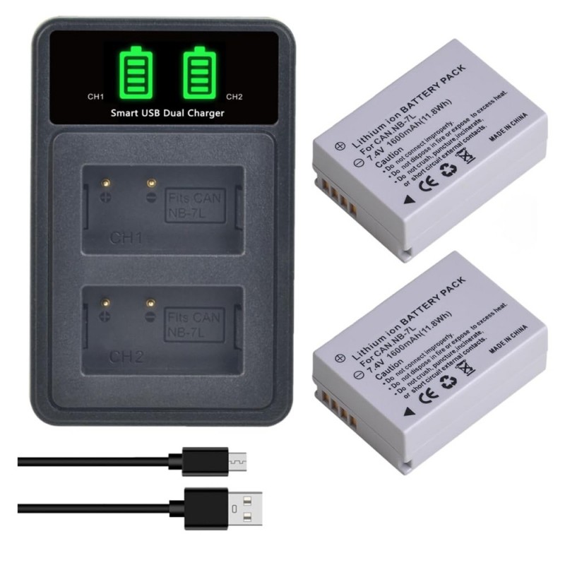 Batteri til Canon PowerShot G10IS (7.4V, 1060mAh, 2 Batteri + 1 Lader)
Batteri til Canon PowerShot G10IS (7.4V, 1060mAh, 2 Batteri + 1 Lader)