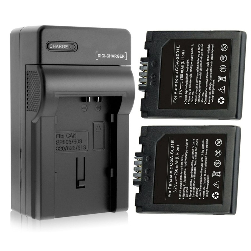                             Batteri til Panasonic CGA-S001 (3.7V, 750mAh) 2 Batteri + 1 Lader                             
                                                        
                            