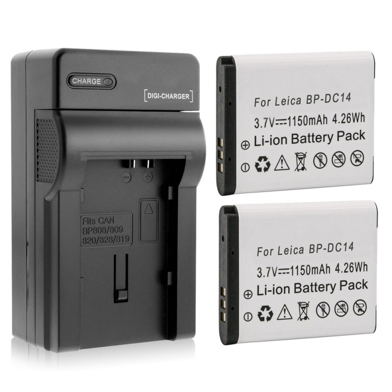                             Batteri til Leica BP-DC14 (3.7V, 1150mAh) 2 Batteri + 1 Lader                             
                                                        
                            