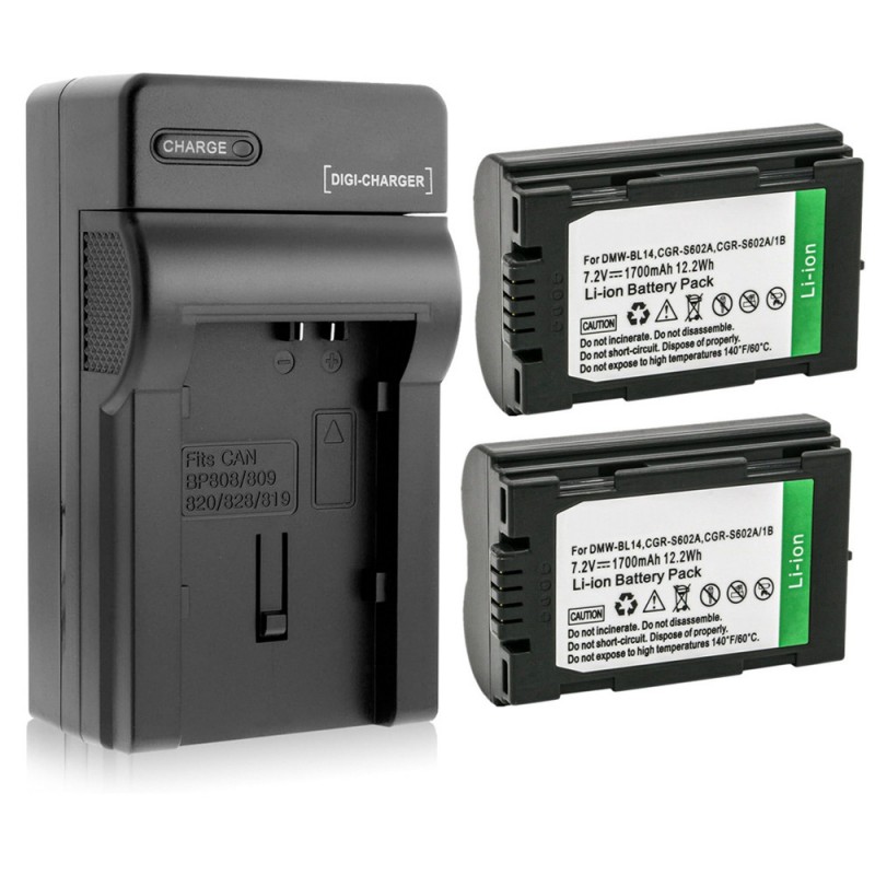                             Batteri til Panasonic DMW-BL14 (7.2V, 1700mAh, 2 Batteri + 1 Lader)                            
                                                        
                            
