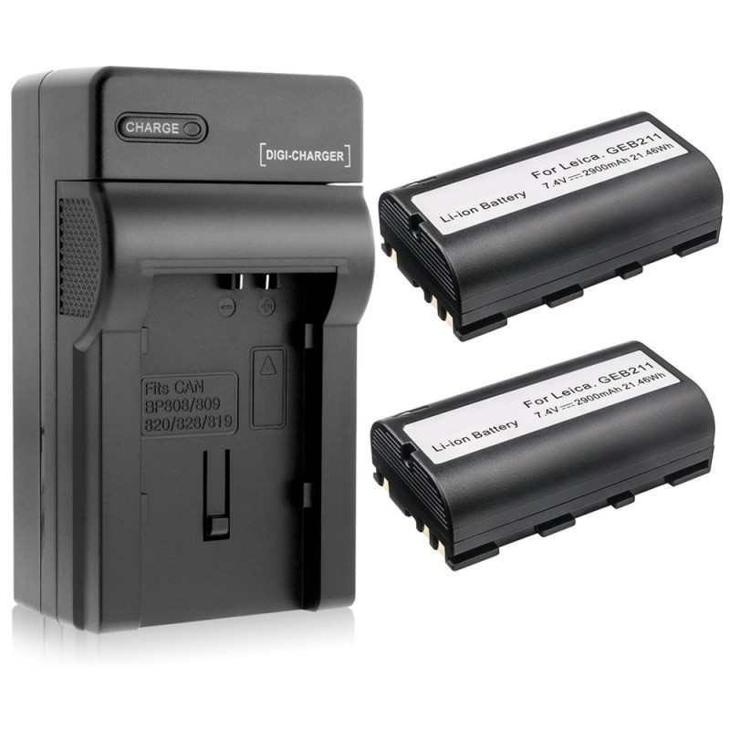                             Batteri til Leica GEB211 (7.4V, 2900mAh) 2 Batteri + 1 Lader                             
                                                        
                            