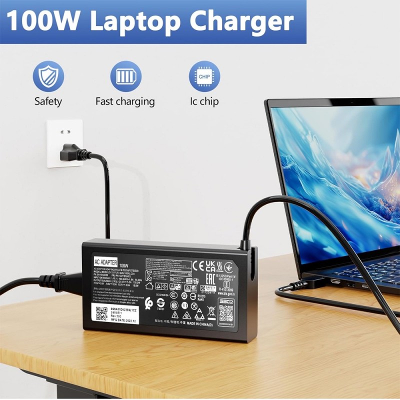 
                            Lader til Lenovo 100W 20V 5A Type C (20V, 5A, 100W, Type C)                            
                            