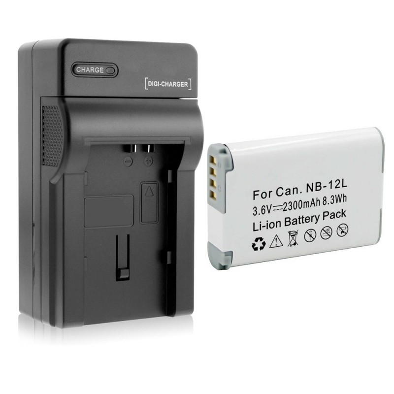                             Batteri til Canon NB-12L (3.6V, 2300mAh, 1 Batteri + 1 Lader)                            
                                                        
                            