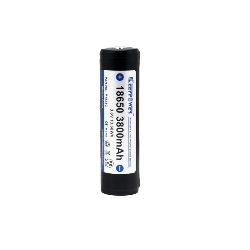Batteri til Keeppower Oppladbart 18650 3.6V 3800mAh