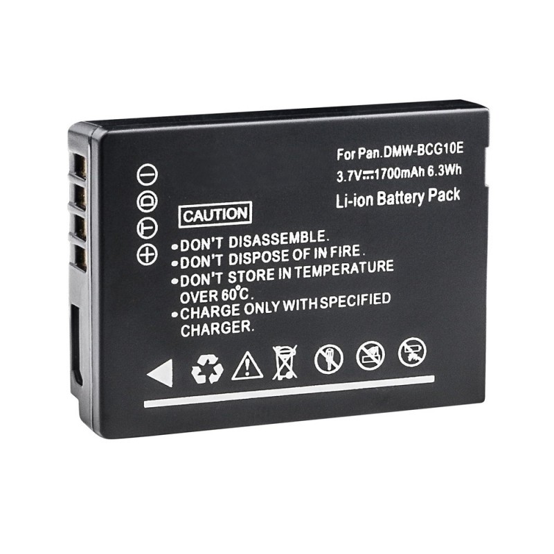                             Batteri til Panasonic DMW-BCG10E (3.7V, 1700mAh) 1 Batteri + 1 Lader                             
                                                        
                            