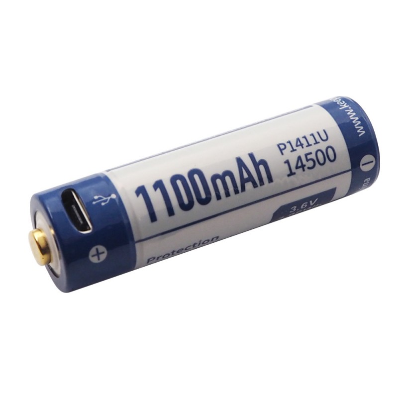 Keeppower P1411U Micro USB 14500 3.6V 1100mAh