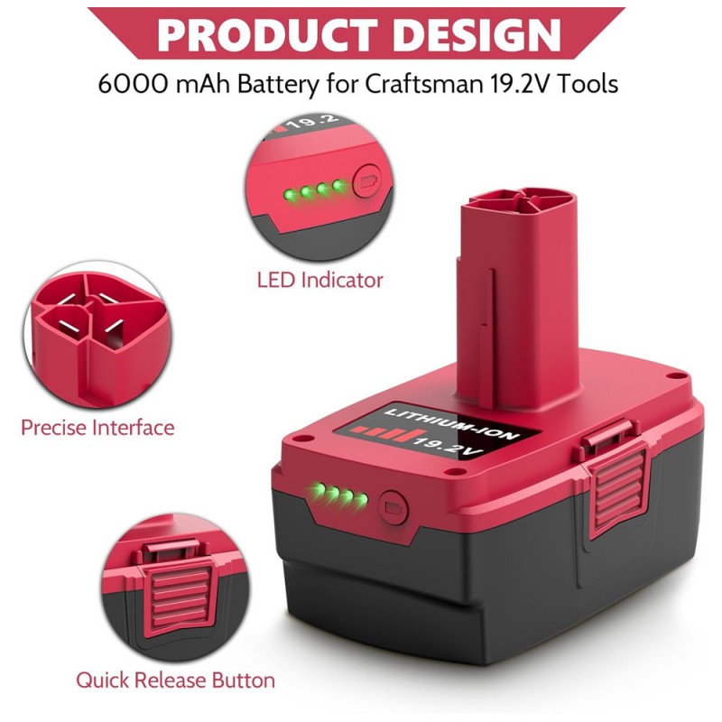                             Batteri til Craftsman C3 XCP (19.2V, 6000mAh)                            
                                                        
                            