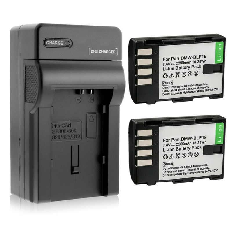                             Batteri til Panasonic DMW-BLF19 (7.2V, 2200mAh) 2 Batteri + 1 Lader                             
                                                        
                            