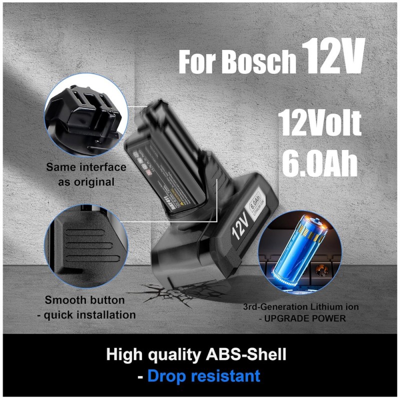                             Batteri til Bosch Bosch GWB 10.8-LI (10.8V, 6000mAh)                            
                                                        
                            