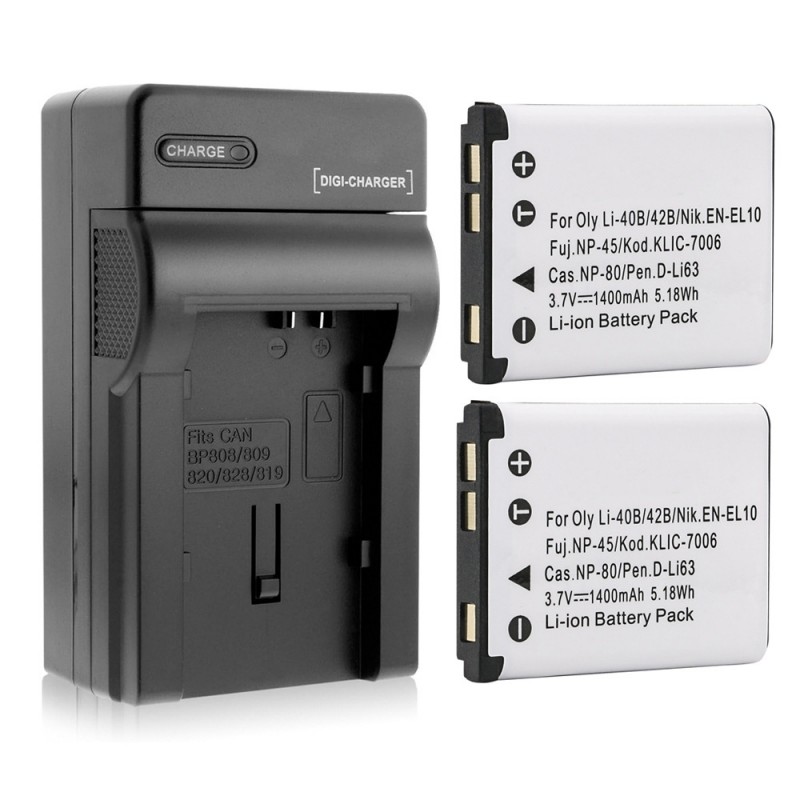 Batteri til Olympus u770SW (3.7V, 1400mAh, 2 Batteri + 1 Lader)
Batteri til Olympus u770SW (3.7V, 1400mAh, 2 Batteri + 1 Lader)