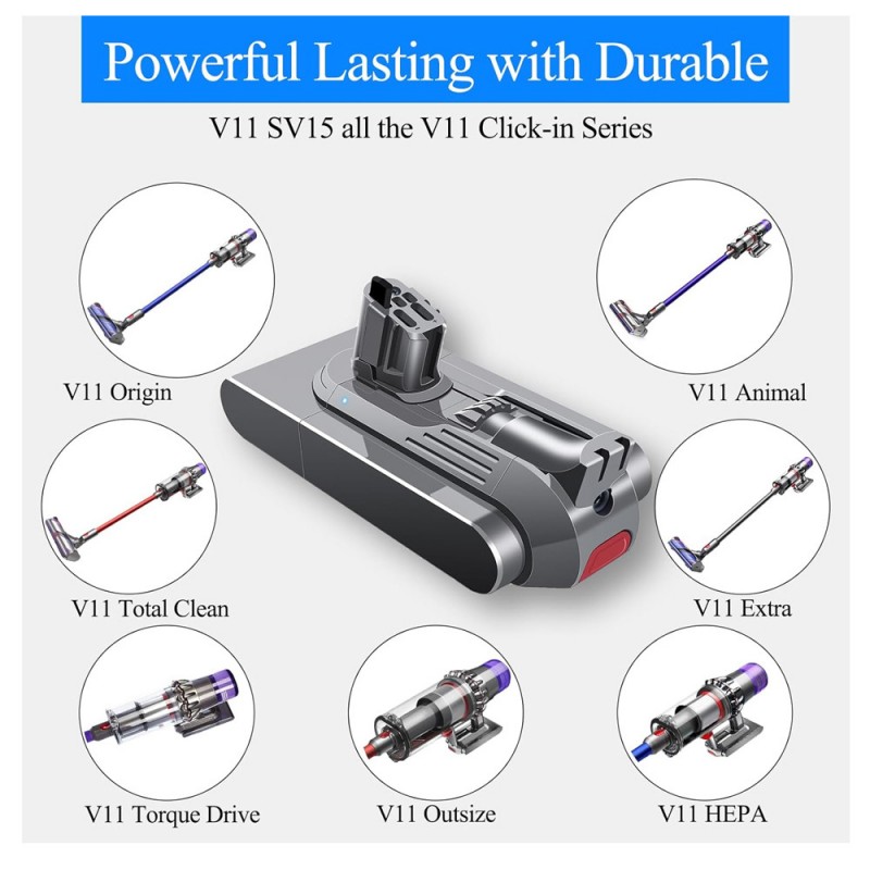                             Batteri til Dyson V11 (25.2V, 4800mAh)                            
                                                        
                            