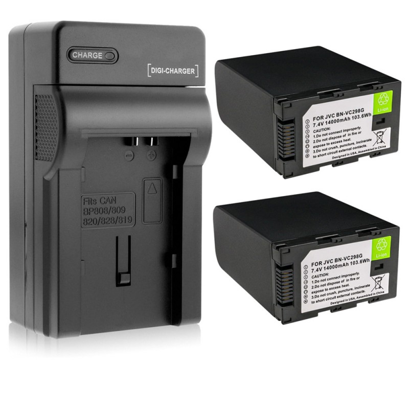                             Batteri til JVC AA-VC20 (7.4V, 14000mAh, 2 Batteri + 1 Lader)                            
                                                        
                            