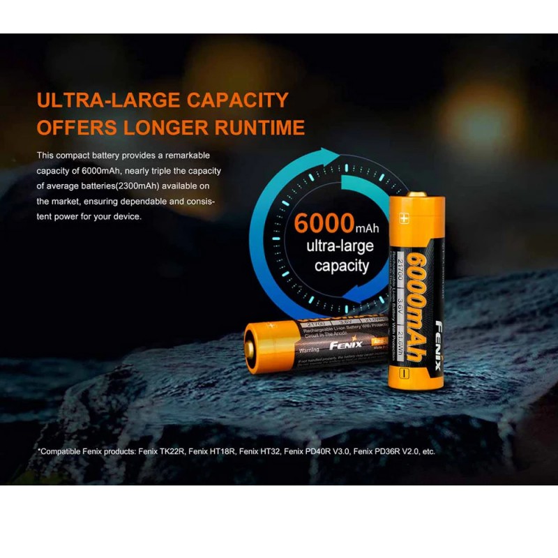 Batteri til Fenix 21700 3.6V 6000mAh