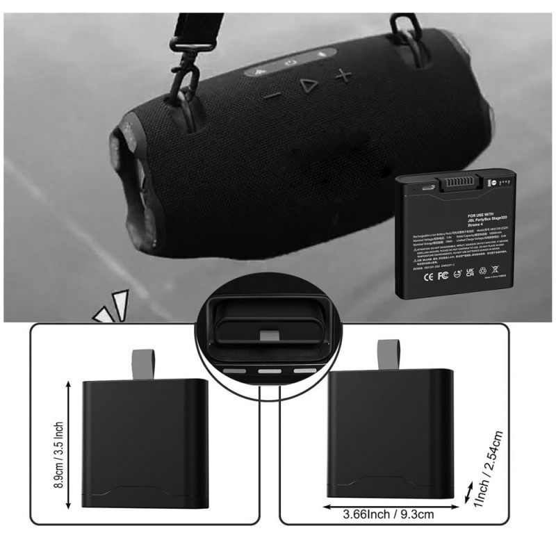                             Batteri til JBL Xtreme 4 7.4V 10000mAh (7.4V, 10000mAh)                            
                                                        
                            
