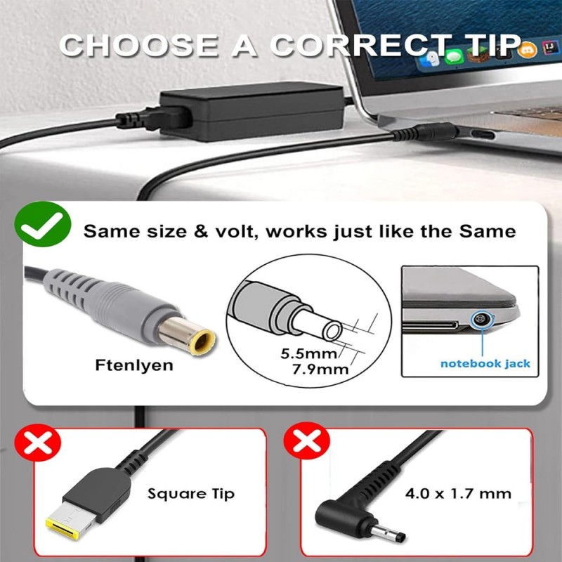 
                            Lader til Lenovo 65W 20V 3.25A 7.9mm*5.5mm (20V, 3.25A, 65W, 7.9mm*5.5mm)                            
                            