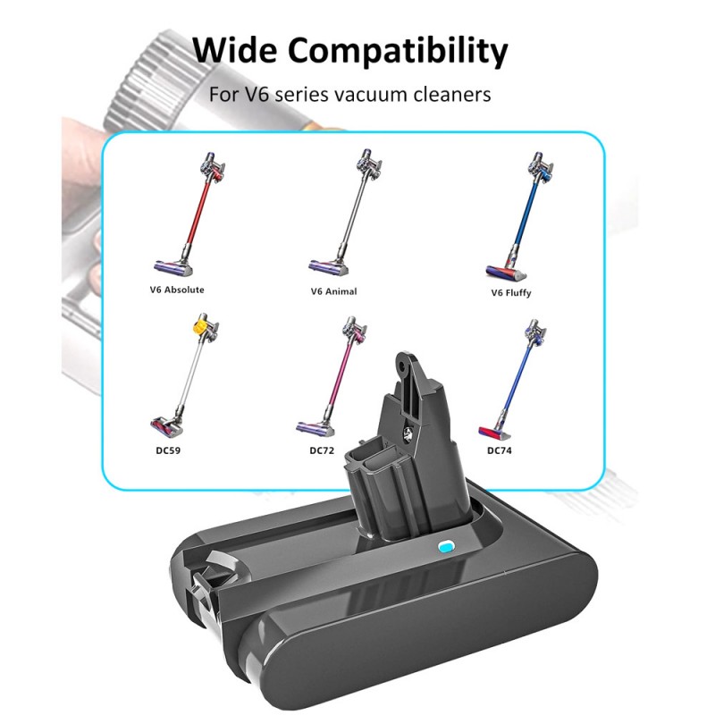                             Batteri til Dyson V6 Motorhead Pro Exclusive (21.6V, 6800mAh)                            
                                                        
                            