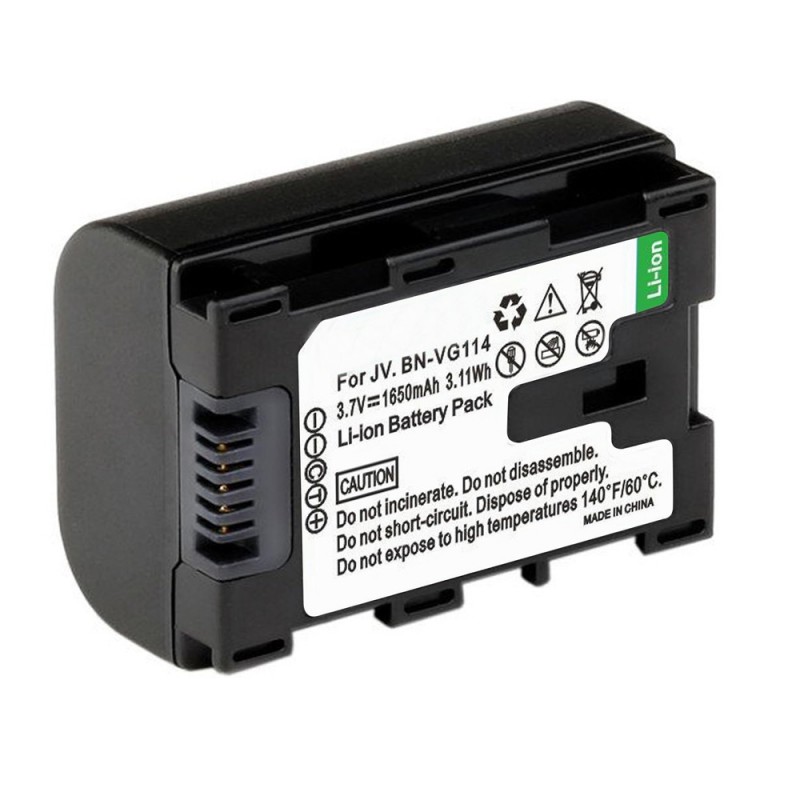                             Batteri til JVC BN-VG114 (3.7V, 1650mAh) 2 Batteri + 1 Lader                             
                                                        
                            