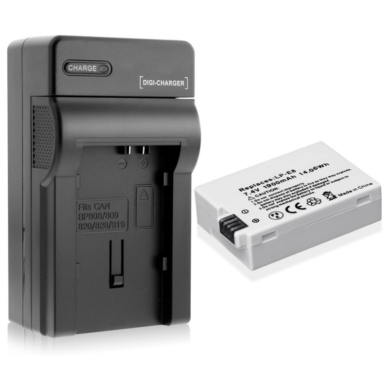                             Batteri til Canon LP-E8 (7.2V, 1000mAh, 1 Batteri + 1 Lader)                            
                                                        
                            