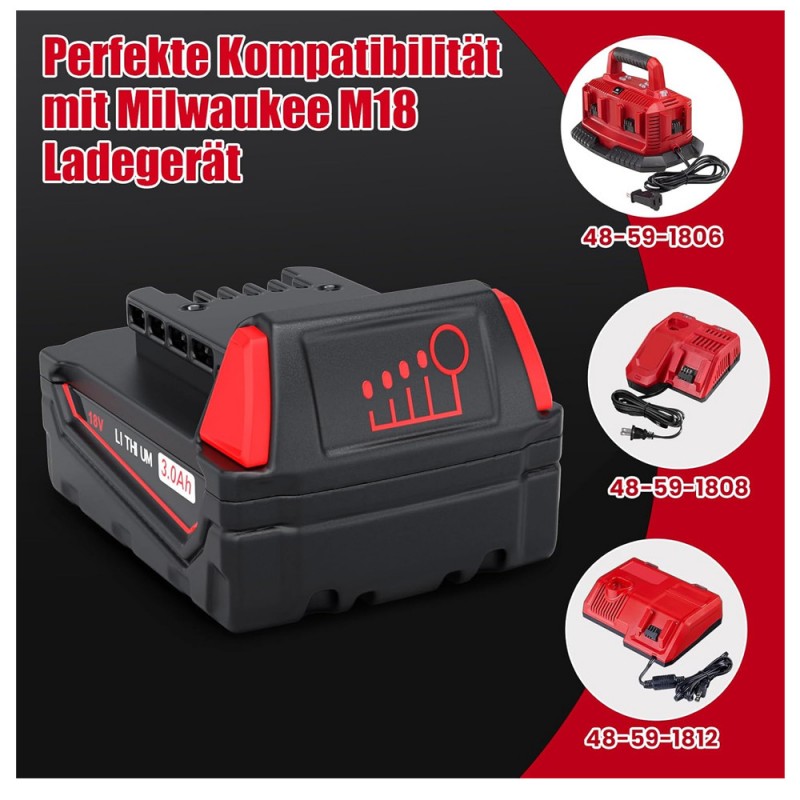                             Batteri til Milwaukee 48-11-1815 (18V, 3000mAh)                            
                                                        
                            