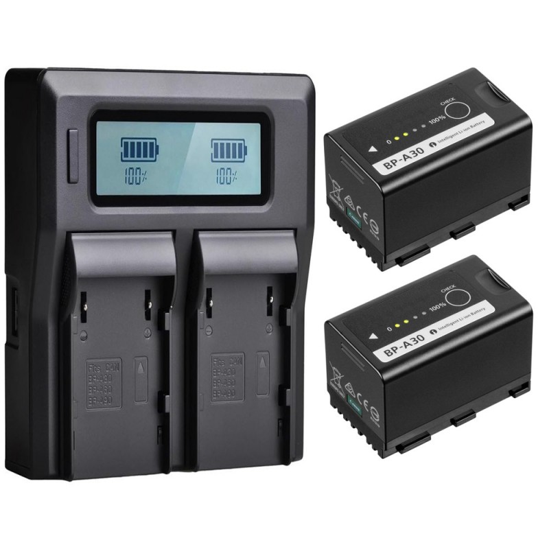 Batteri til Canon BP-A30 (14.4V, 3200mAh, 2 Batteri + 1 Lader)
Batteri til Canon BP-A30 (14.4V, 3200mAh, 2 Batteri + 1 Lader)