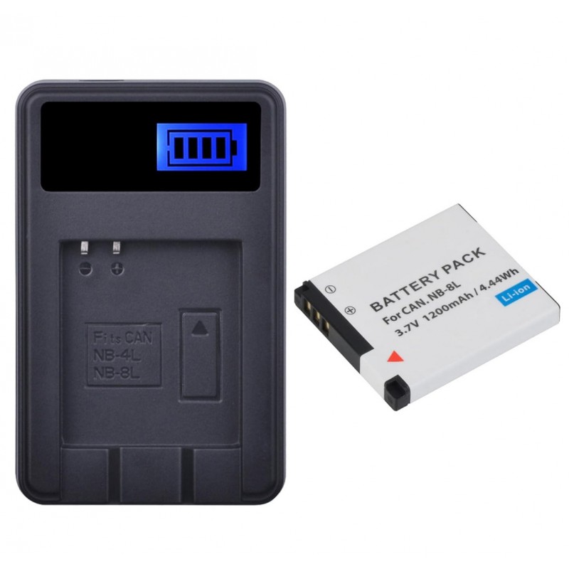                             Batteri til Canon NB-8L (3.7V, 1200mAh) 1 Batteri + 1 Lader                             
                                                        
                            
