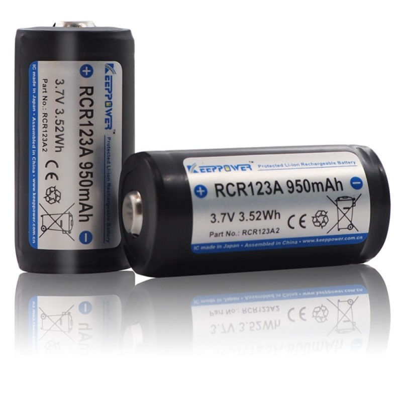 
                                                        
                                                        Batteri til Keeppower 16340 RCR123A CR123A 3.7V 950mAh
                            