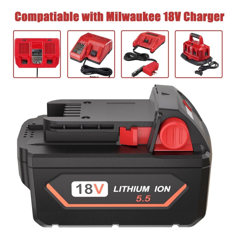                             Batteri til Milwaukee M18 CAG125XPDB-902X (18V, 5500mAh)                            
                                                        
                            